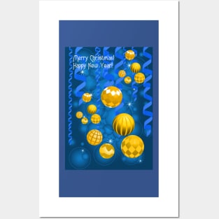 Christmas golden balls Posters and Art
